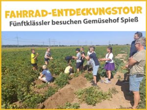 Mit dem Fahrrad auf Entdeckungstour: 5. Klässler besuchten den Gemüsehof Spieß