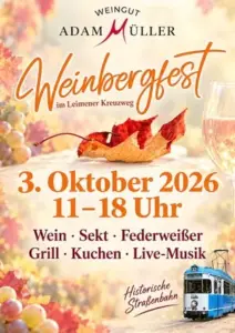 Plakat zum Weinbergsfest im Leimener Kreuzweg am 3. Oktober 2026